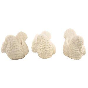 Vintage A. Santini White Carved Alabaster Doves Lovebirds Peace ~ Italy  ~3pc.